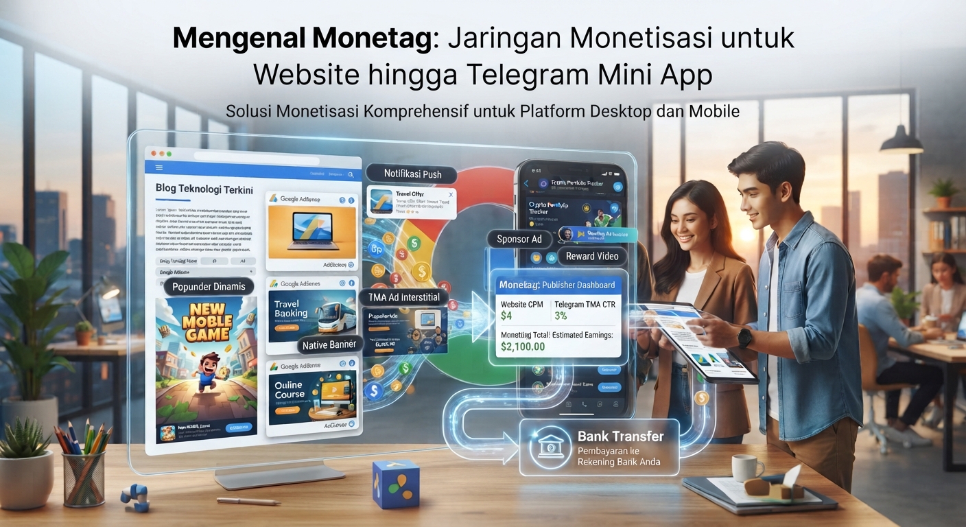 Mengenal Monetag: Jaringan Monetisasi untuk Website hingga Telegram Mini App